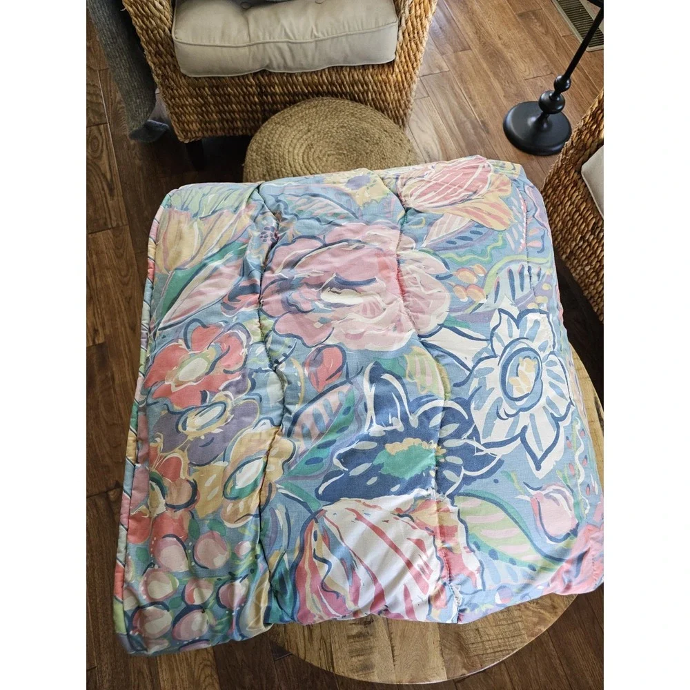 Vintage Collier Campbell Reversible Full Queen Comforter Tambourine Floral